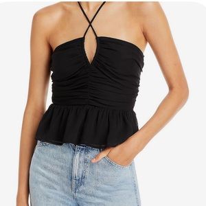 AQUA Women’s cutout cropped halter tank
